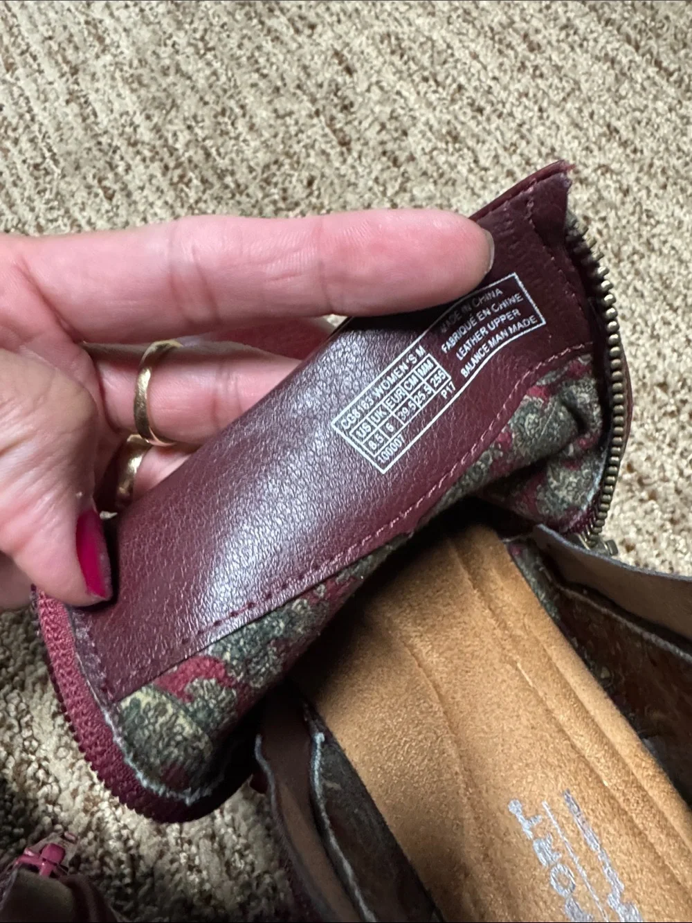 Rockport Women's Burgundy Leather Ankle Booties